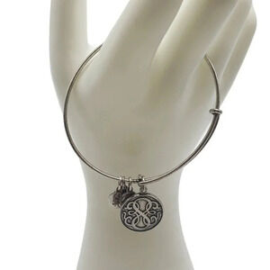 2013 Alex and Ani Path of Life Charm Bangle Bracelet Silver Tone Vintage